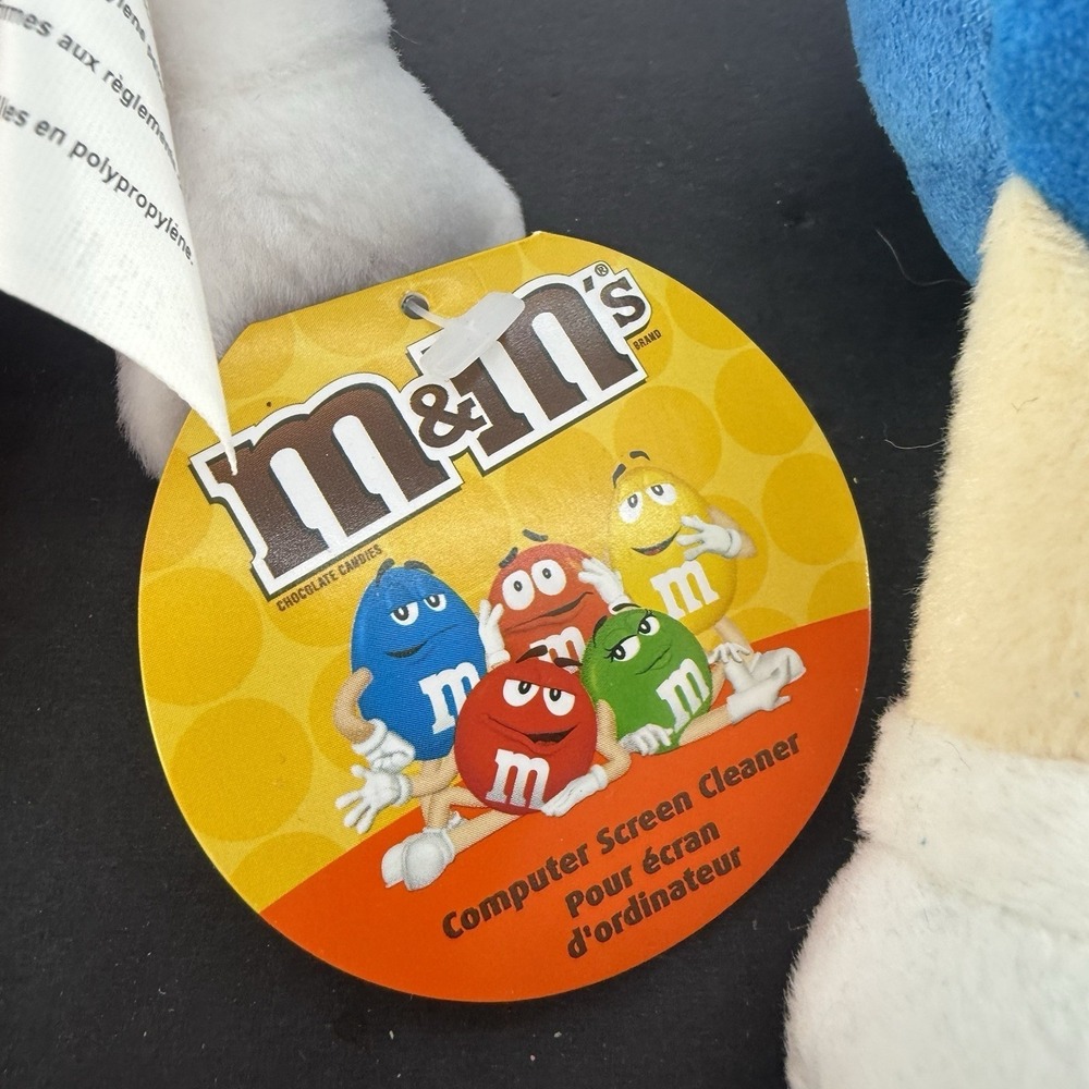 M&Ms Plush Lot 2 Blue Red Stuffed Animal Computer Screen Cleaner Mars Inc 2008 - Picture 2 of 5